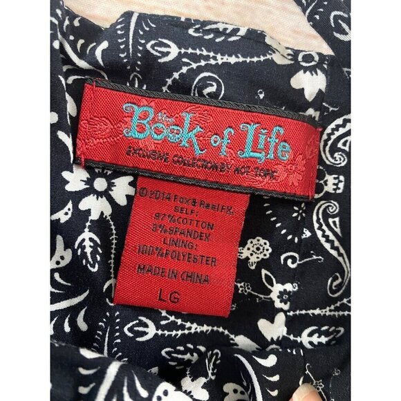 Book Of Life Women's Halter Black Skull Printed Rockabilly Dress - Large - Picture 5 of 13